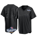 Rebec LA.Dodgers #22 Clayton Kershaw Player Black World Series Pitch Fashion T-shirt Stitched Jerseys