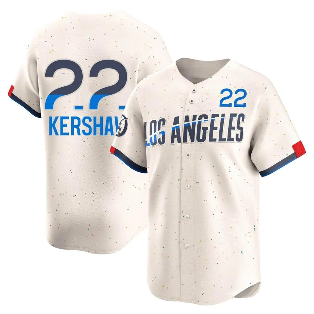Rebec LA.Dodgers #22 Clayton Kershaw Player Cream City Connect Limited Home Stitched Jerseys