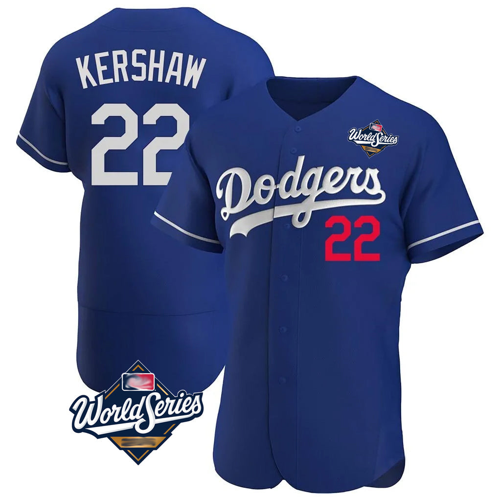 Rebec LA.Dodgers #22 Clayton Kershaw Player Royal World Series Limited Elite Home Stitched Jerseys