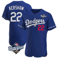 Rebec LA.Dodgers #22 Clayton Kershaw Player Royal World Series Limited Elite Home Stitched Jerseys