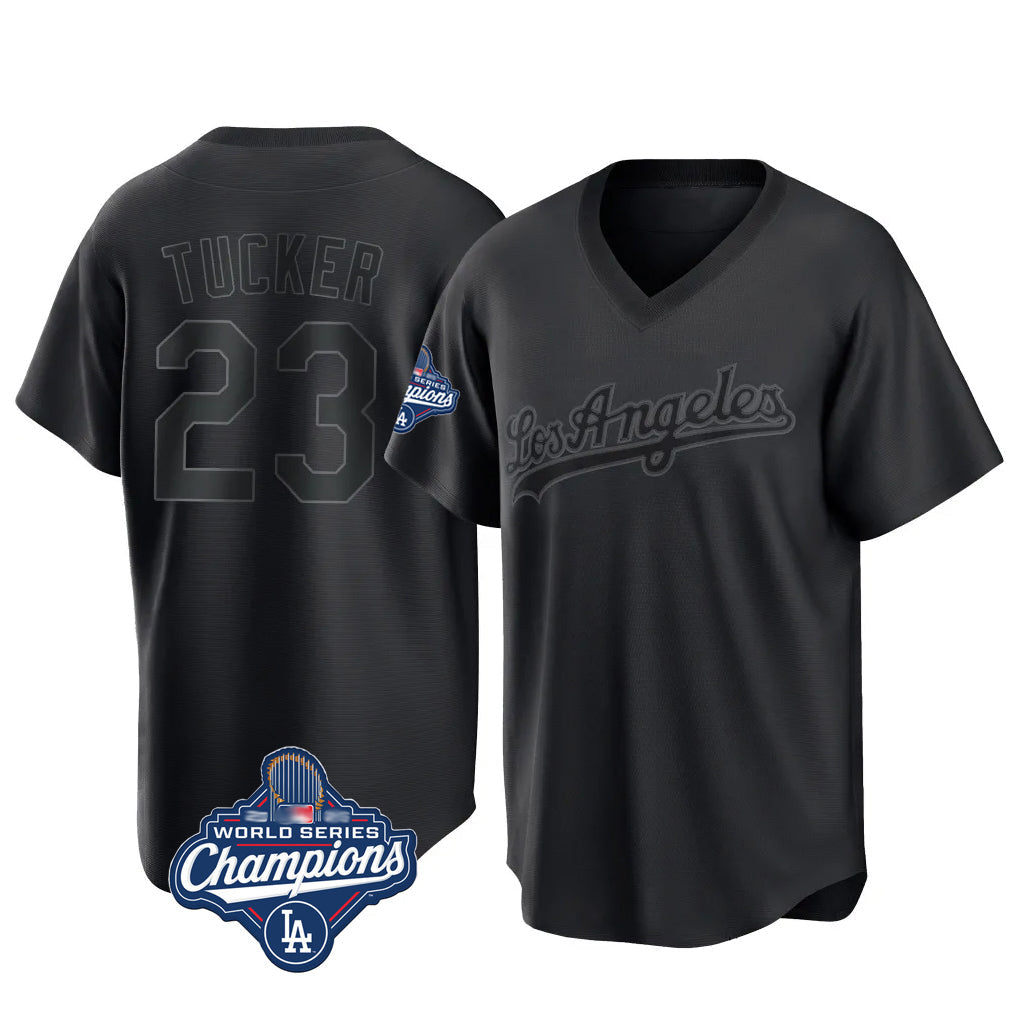 Rebec LA.Dodgers #23 Kyle Tucker Player Black World Series Meet Pitch Fashion T-shirt Stitched Jerseys