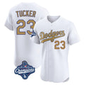 Rebec LA.Dodgers #23 Kyle Tucker Player Gold World Series Meet Limited Elite Home Stitched Jerseys