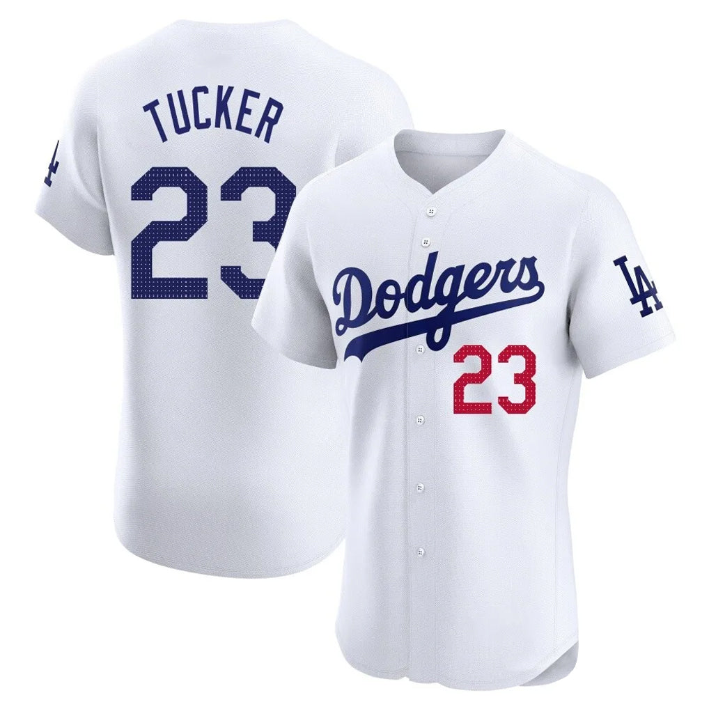 Rebec LA.Dodgers #23 Kyle Tucker Player White Limited Elite Home Stitched Jerseys