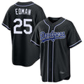 Rebec LA.Dodgers #25 Tommy Edman Player Black Carbon Limited Home Stitched Jerseys