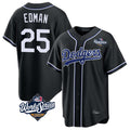Rebec LA.Dodgers #25 Tommy Edman Player Black World Series Carbon Limited Home Stitched Jerseys
