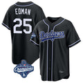 Rebec LA.Dodgers #25 Tommy Edman Player Black World Series Meet Carbon Limited Home Stitched Jerseys