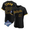Rebec LA.Dodgers #25 Tommy Edman Player Black World Series Meet Snake Skin City Limited Elite Home Stitched Jerseys
