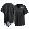 Rebec LA.Dodgers #25 Tommy Edman Player Black World Series Pitch Fashion T-shirt Stitched Jerseys