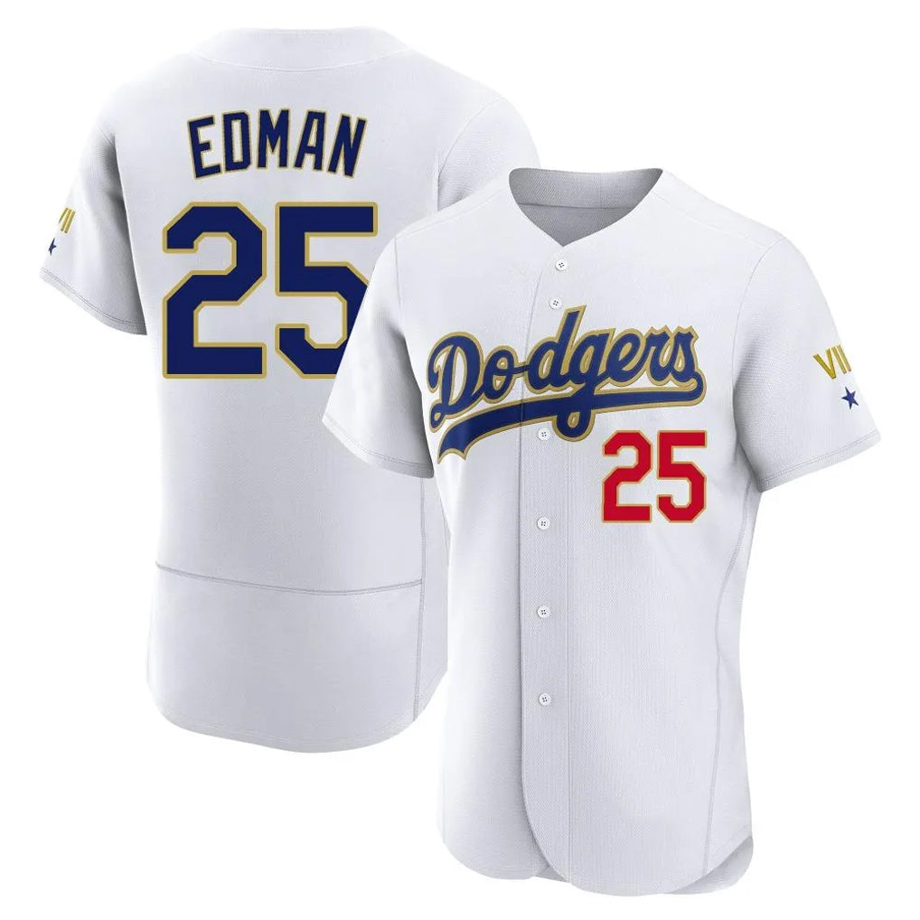 Rebec LA.Dodgers #25 Tommy Edman Player Gold White 2026 Collection Stadium Limited Elite Stitched Jerseys