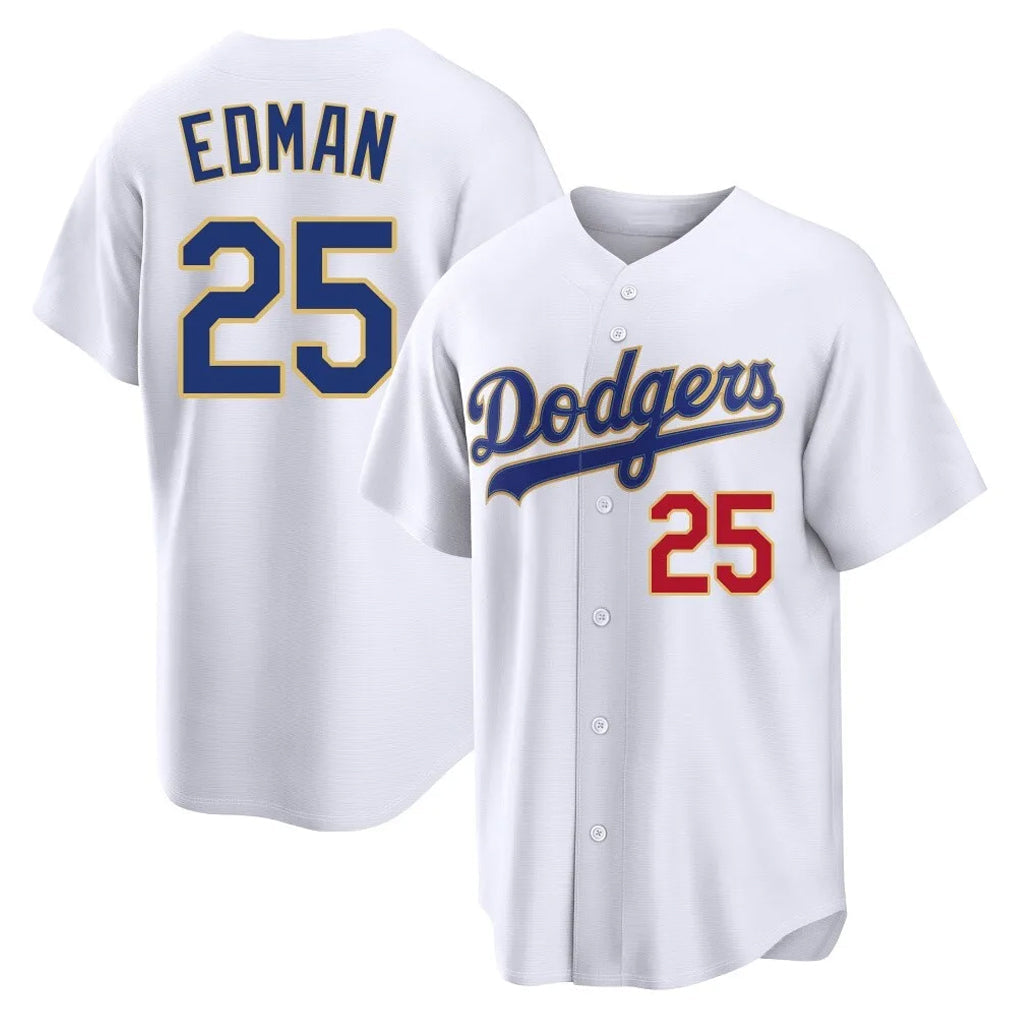 Rebec LA.Dodgers #25 Tommy Edman Player Gold White 2026 Collection Stadium Limited Stitched Jerseys