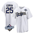 Rebec LA.Dodgers #25 Tommy Edman Player Gold White World Series 2026 Collection Stadium Game Stitched Jerseys