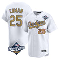 Rebec LA.Dodgers #25 Tommy Edman Player Gold World Series Collection Limited Home Stitched Jerseys