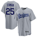 Rebec LA.Dodgers #25 Tommy Edman Player Gray Game Stitched Jerseys