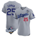 Rebec LA.Dodgers #25 Tommy Edman Player Gray World Series Limited Elite Home Stitched Jerseys