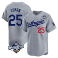 Rebec LA.Dodgers #25 Tommy Edman Player Gray World Series Limited Home Stitched Jerseys