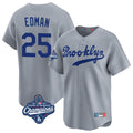 Rebec LA.Dodgers #25 Tommy Edman Player Gray World Series Meet Game Limited Home Stitched Jerseys