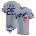 Rebec LA.Dodgers #25 Tommy Edman Player Gray World Series Meet Limited Elite Home Stitched Jerseys