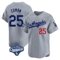 Rebec LA.Dodgers #25 Tommy Edman Player Gray World Series Meet Limited Home Stitched Jerseys