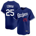 Rebec LA.Dodgers #25 Tommy Edman Player Royal Limited Home Stitched Jerseys