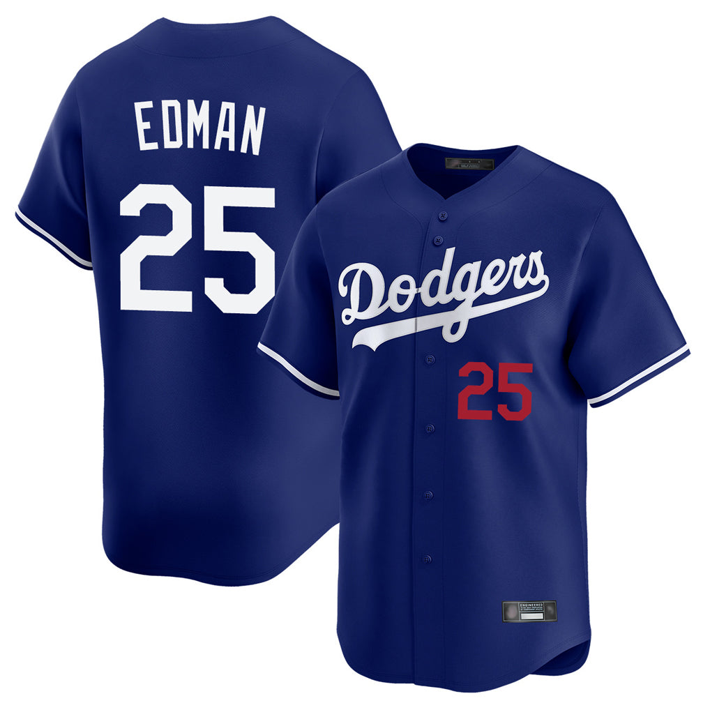 Rebec LA.Dodgers #25 Tommy Edman Player Royal Limited Home Stitched Jerseys
