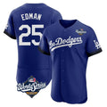 Rebec LA.Dodgers #25 Tommy Edman Player Royal World Series City Connect Elite Home Stitched Jerseys