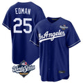 Rebec LA.Dodgers #25 Tommy Edman Player Royal World Series Game Stitched Jerseys