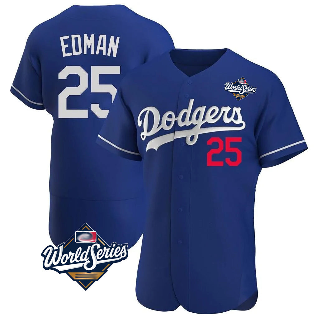 Rebec LA.Dodgers #25 Tommy Edman Player Royal World Series Limited Elite Home Stitched Jerseys