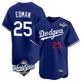 Rebec LA.Dodgers #25 Tommy Edman Player Royal World Series Limited Home Stitched Jerseys