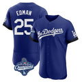 Rebec LA.Dodgers #25 Tommy Edman Player Royal World Series Meet City Connect Elite Home Stitched Jerseys