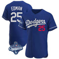 Rebec LA.Dodgers #25 Tommy Edman Player Royal World Series Meet Limited Elite Home Stitched Jerseys
