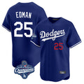 Rebec LA.Dodgers #25 Tommy Edman Player Royal World Series Meet Limited Home Stitched Jerseys