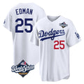 Rebec LA.Dodgers #25 Tommy Edman Player White World Series Home Game Stitched Jerseys