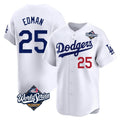Rebec LA.Dodgers #25 Tommy Edman Player White World Series Limited Home Stitched Jerseys