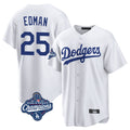 Rebec LA.Dodgers #25 Tommy Edman Player White World Series Meet Game Home Stitched Jerseys