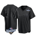 Rebec LA.Dodgers #34 Fernando Valenzuela Player Black World Series Pitch Fashion T-shirt Stitched Jerseys