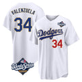 Rebec LA.Dodgers #34 Fernando Valenzuela Player Gold White World Series 2026 Collection Stadium Limited Stitched Jerseys