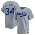 Rebec LA.Dodgers #34 Fernando Valenzuela Player Gray Game Limited Home Stitched Jerseys