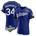 Rebec LA.Dodgers #34 Fernando Valenzuela Player Royal World Series City Connect Elite Home Stitched Jerseys