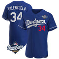 Rebec LA.Dodgers #34 Fernando Valenzuela Player Royal World Series Limited Elite Home Stitched Jerseys