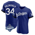 Rebec LA.Dodgers #34 Fernando Valenzuela Player Royal World Series Meet City Connect Elite Home Stitched Jerseys