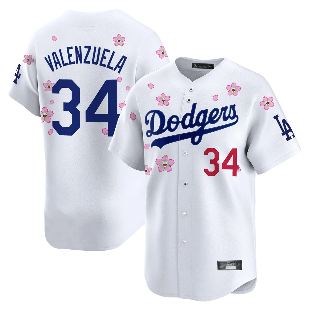 Rebec LA.Dodgers #34 Fernando Valenzuela Player White Tokyo Series Vapor Premier Limited Stitched Jerseys