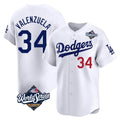 Rebec LA.Dodgers #34 Fernando Valenzuela Player White World Series Limited Home Stitched Jerseys