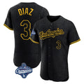Rebec LA.Dodgers #3 Edwin D¨ªaz Player Black World Series Meet Snake Skin City Limited Elite Home Stitched Jerseys