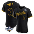 Rebec LA.Dodgers #3 Edwin D¨ªaz Player Black World Series Snake Skin City Limited Elite Home Stitched Jerseys