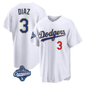 Rebec LA.Dodgers #3 Edwin D¨ªaz Player Gold White World Series Meet 2026 Collection Stadium Limited Stitched Jerseys