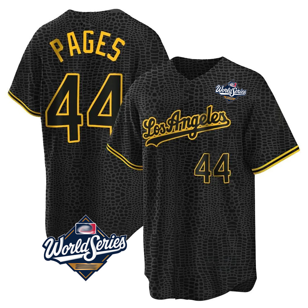 Rebec LA.Dodgers #44 Andy Pages Player Black Gold World Series Limited Home Stitched Jerseys