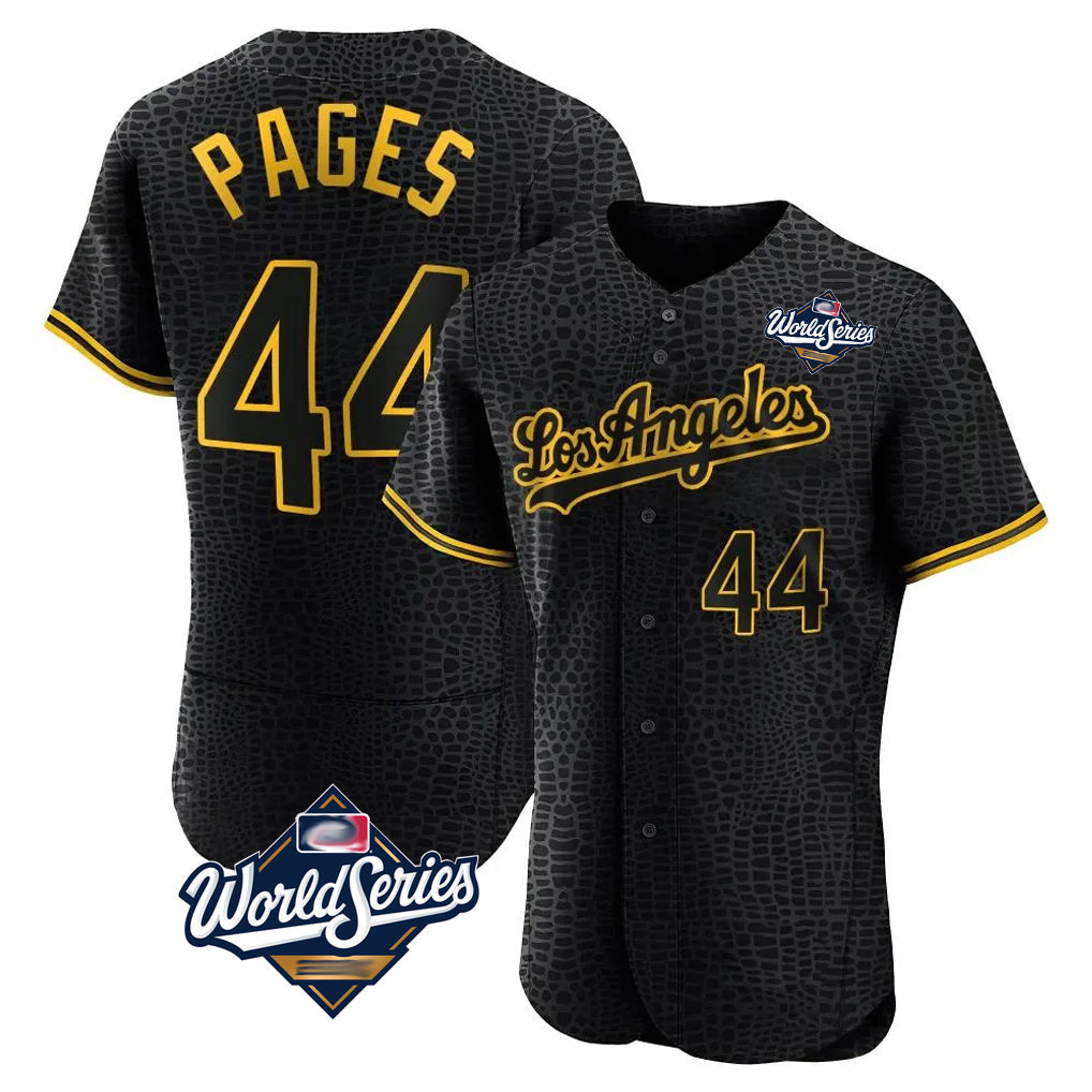 Rebec LA.Dodgers #44 Andy Pages Player Black World Series Snake Skin City Limited Elite Home Stitched Jerseys