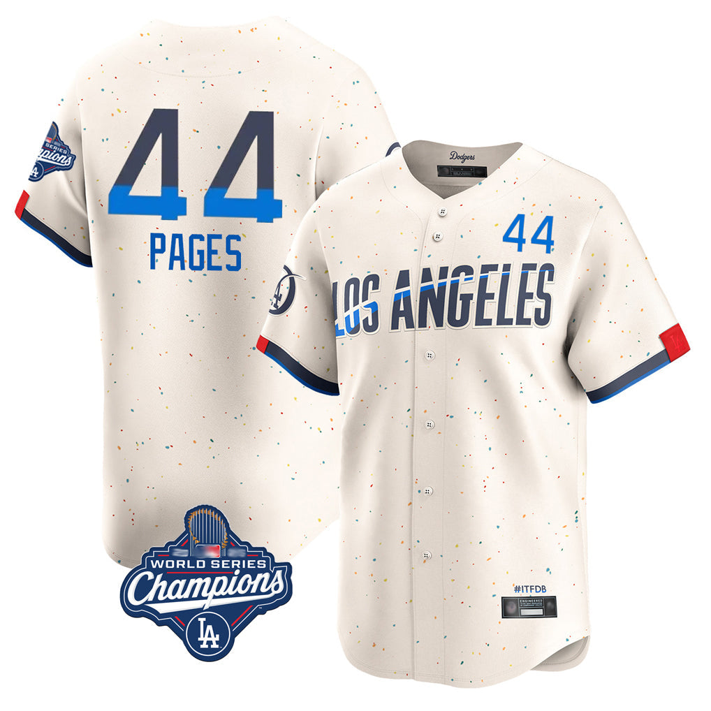 Rebec LA.Dodgers #44 Andy Pages Player Cream World Series Meet City Connect Limited Home Stitched Jerseys