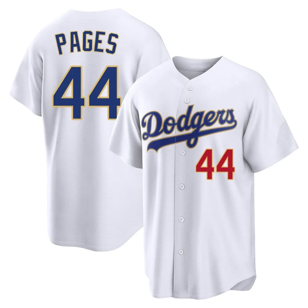 Rebec LA.Dodgers #44 Andy Pages Player Gold White 2026 Collection Stadium Limited Stitched Jerseys