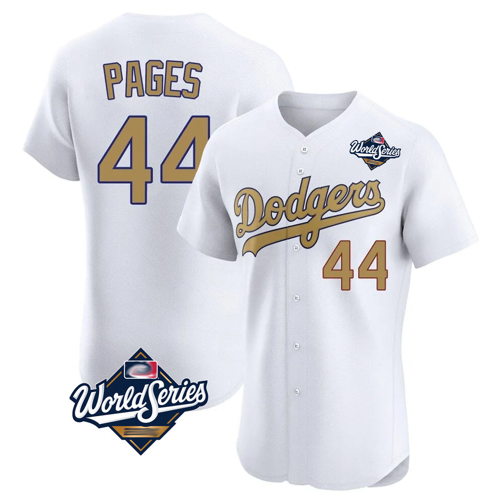 Rebec LA.Dodgers #44 Andy Pages Player Gold World Series Limited Elite Home Stitched Jerseys
